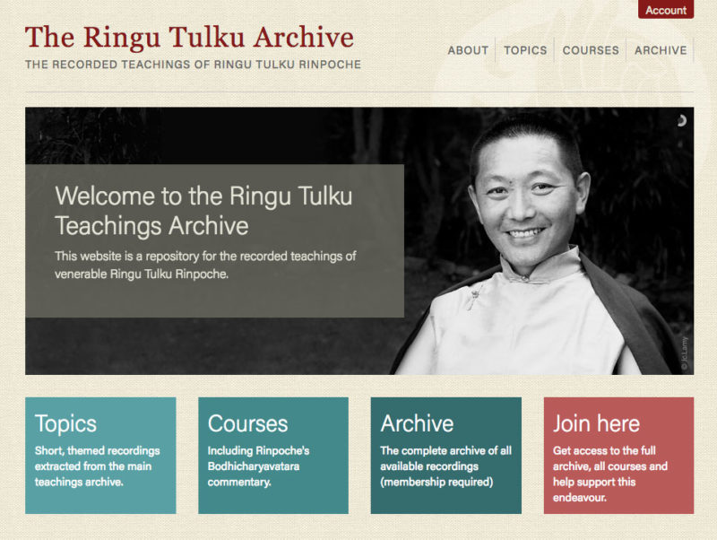 Link to The Ringu Tulku archive website